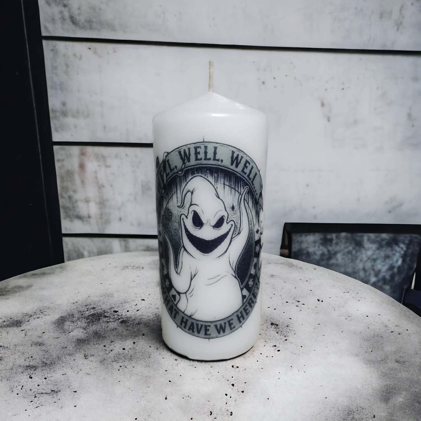 Handmade Oogie Boogie-Inspired Pillar Candle - Add A Touch Of Halloween Town To Your Home Décor
