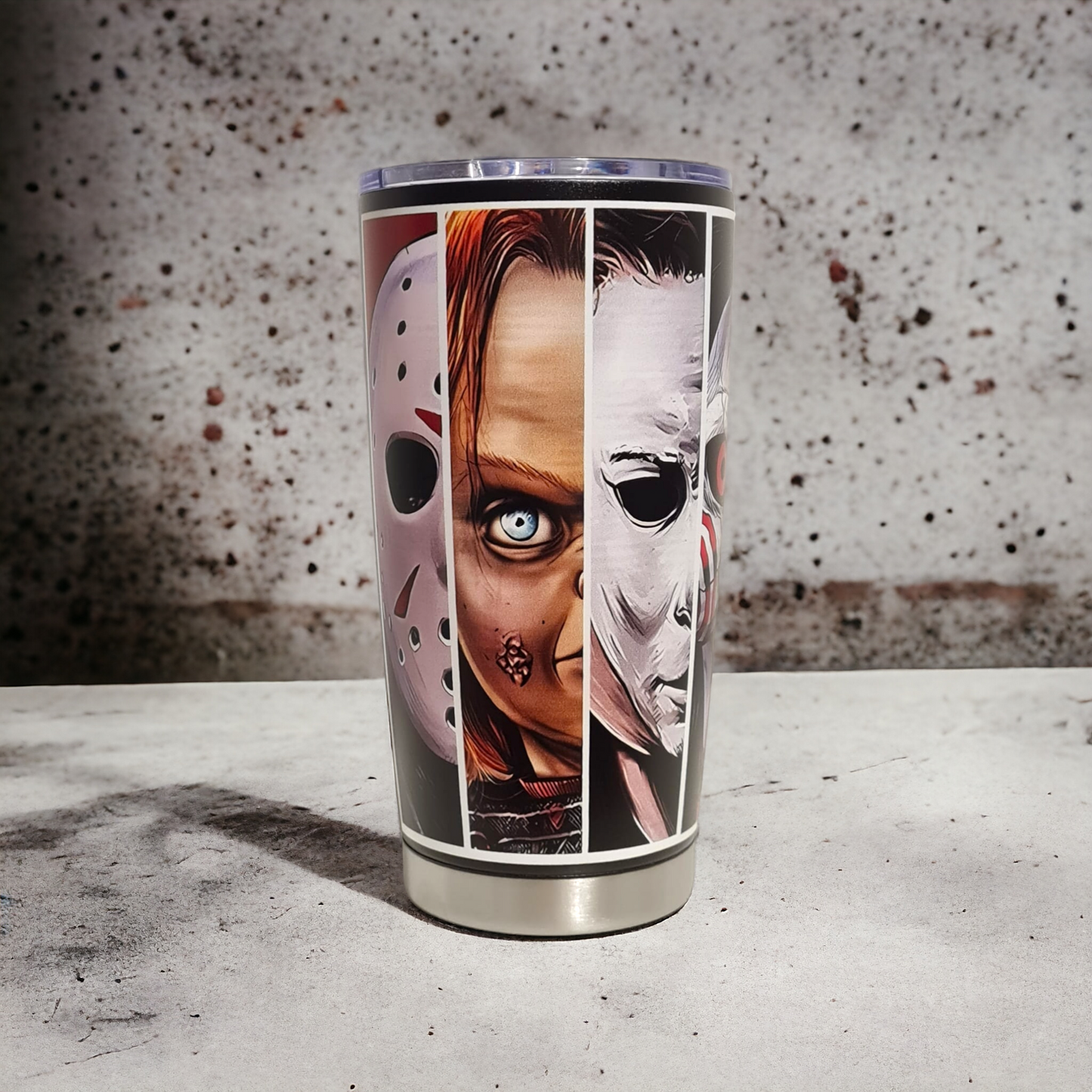 Horror Movie Characters 20oz Stainless Steel Tumbler - Showcasing Iconic Horror Villains