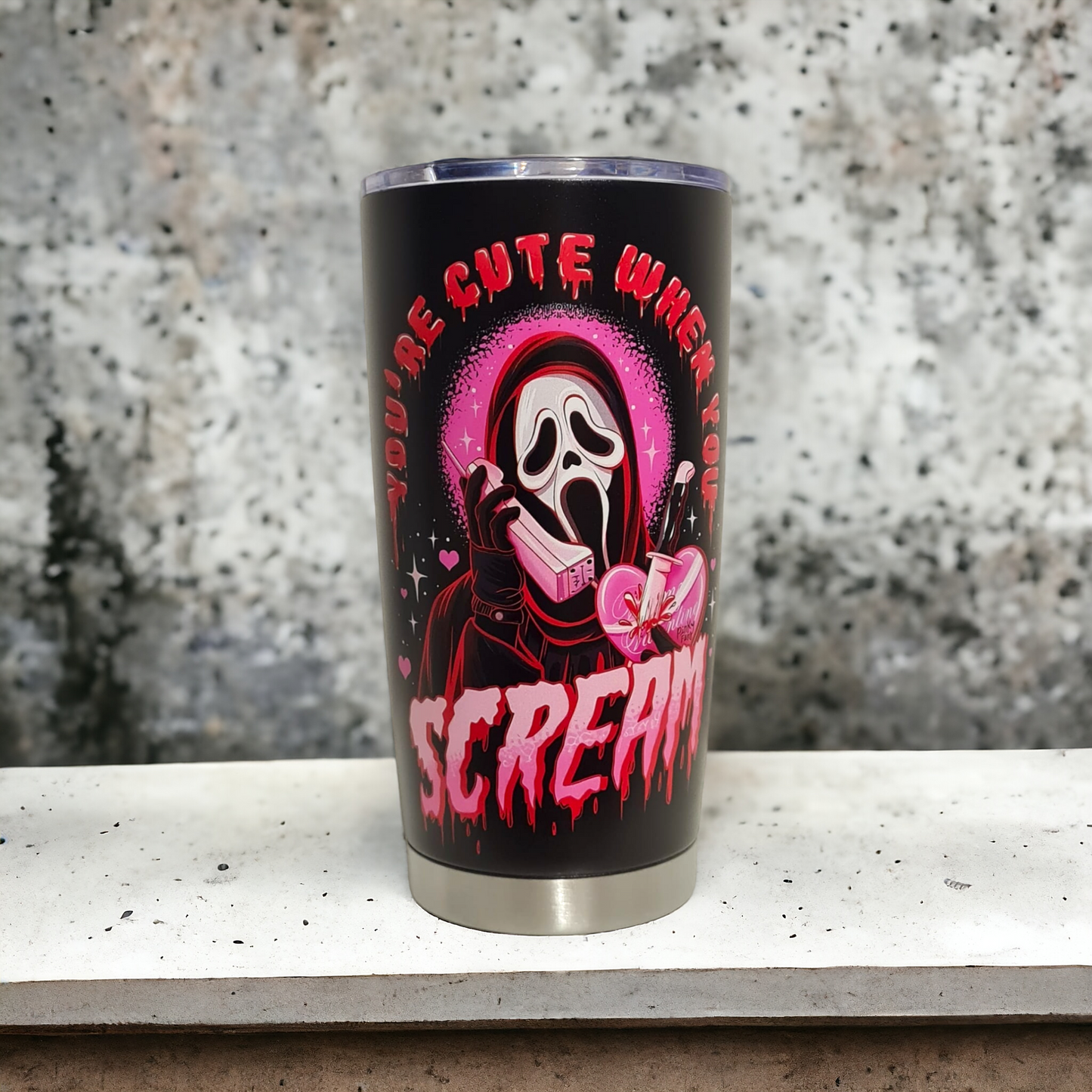 "You're Cute When You Scream" Stainless Steel Tumbler - Perfect For Horror Fans