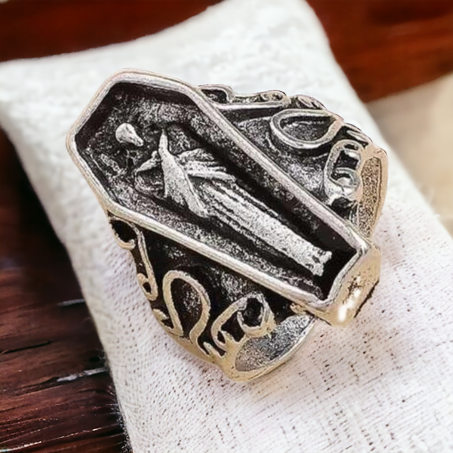 Tombstone/Coffin Ring, Designed For A Gothic Aesthetic