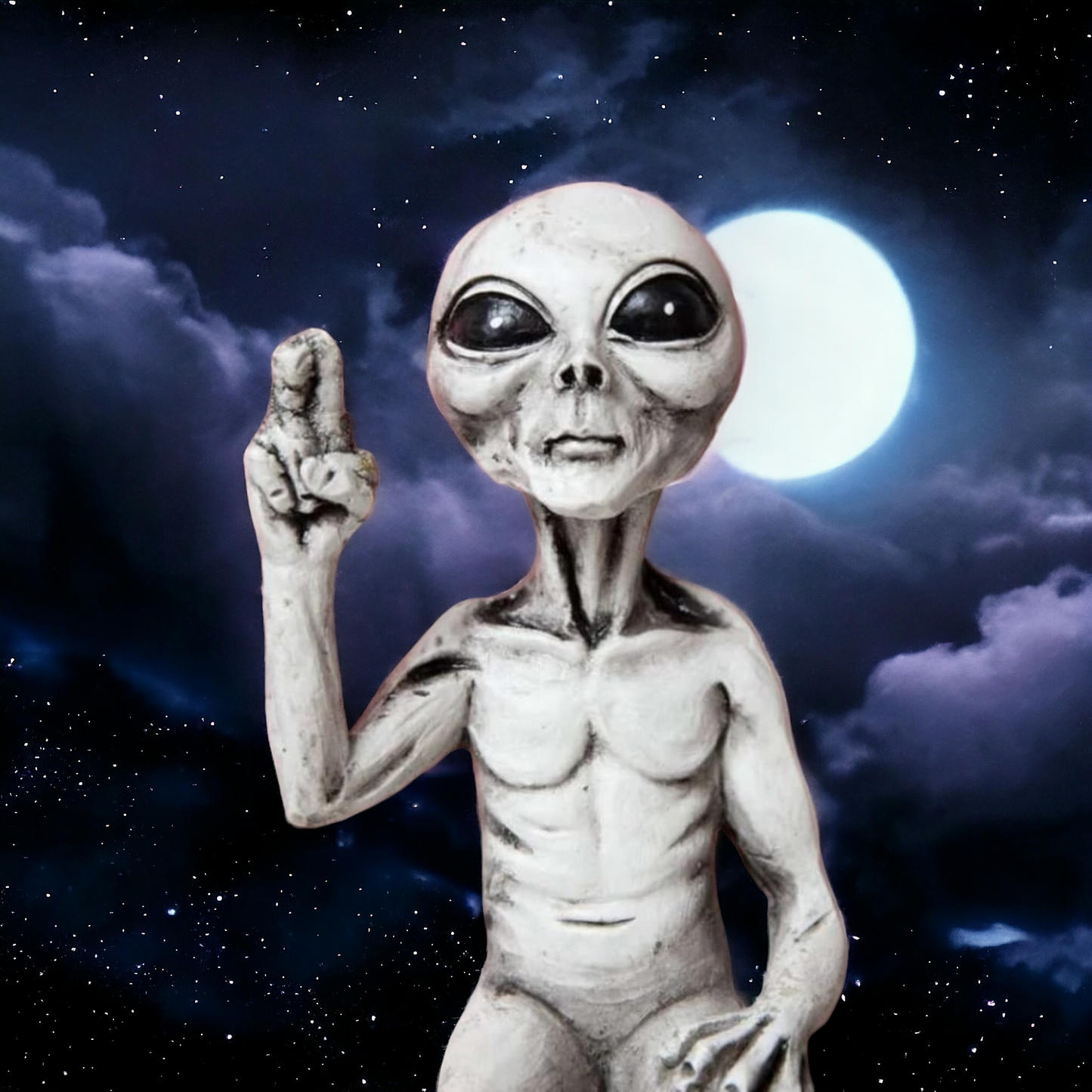 Peace Sign Alien Ornament - A Cosmic Touch for Your Space