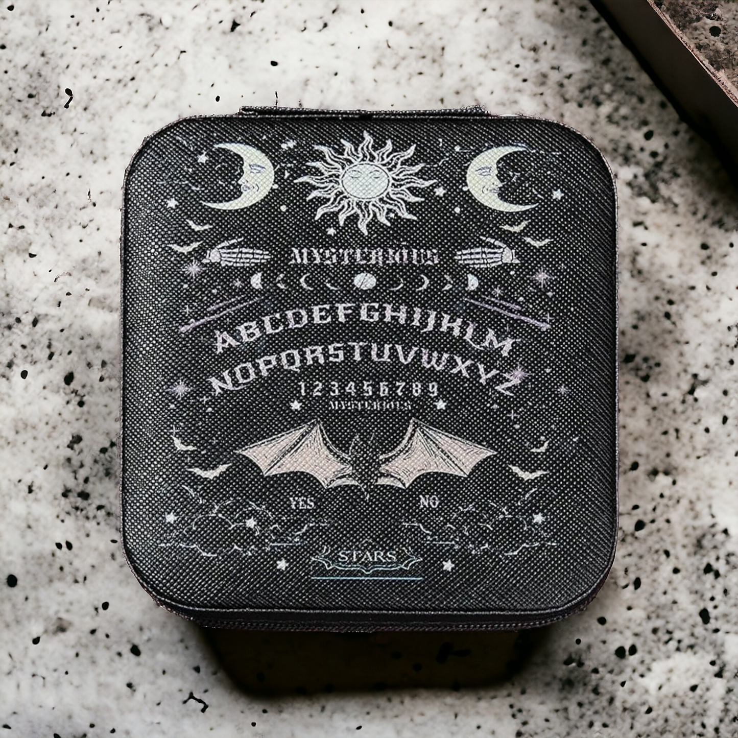 Talking Board Print Mini Travel Jewellery Box - Embrace The Mystique