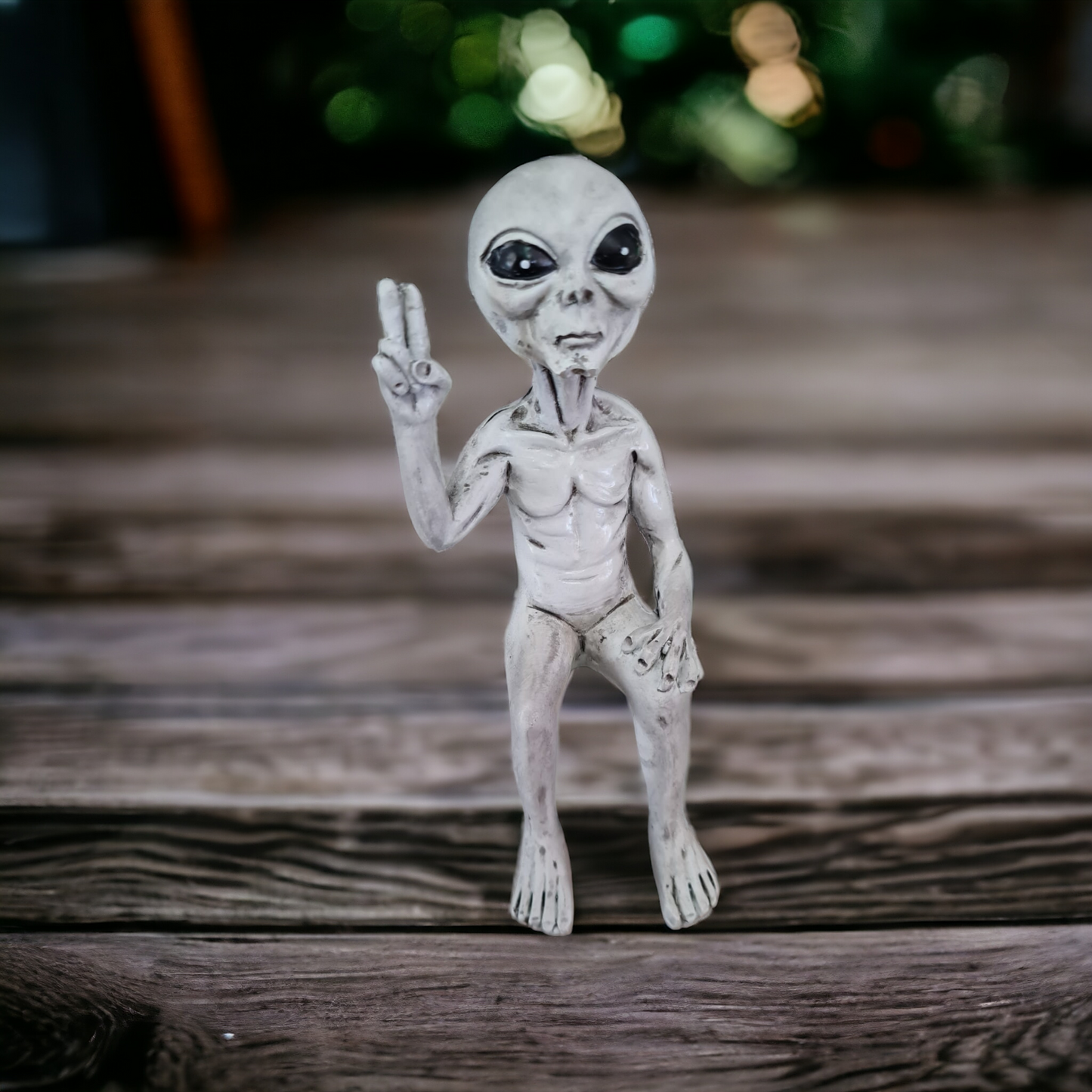 Peace Sign Alien Ornament - A Cosmic Touch for Your Space