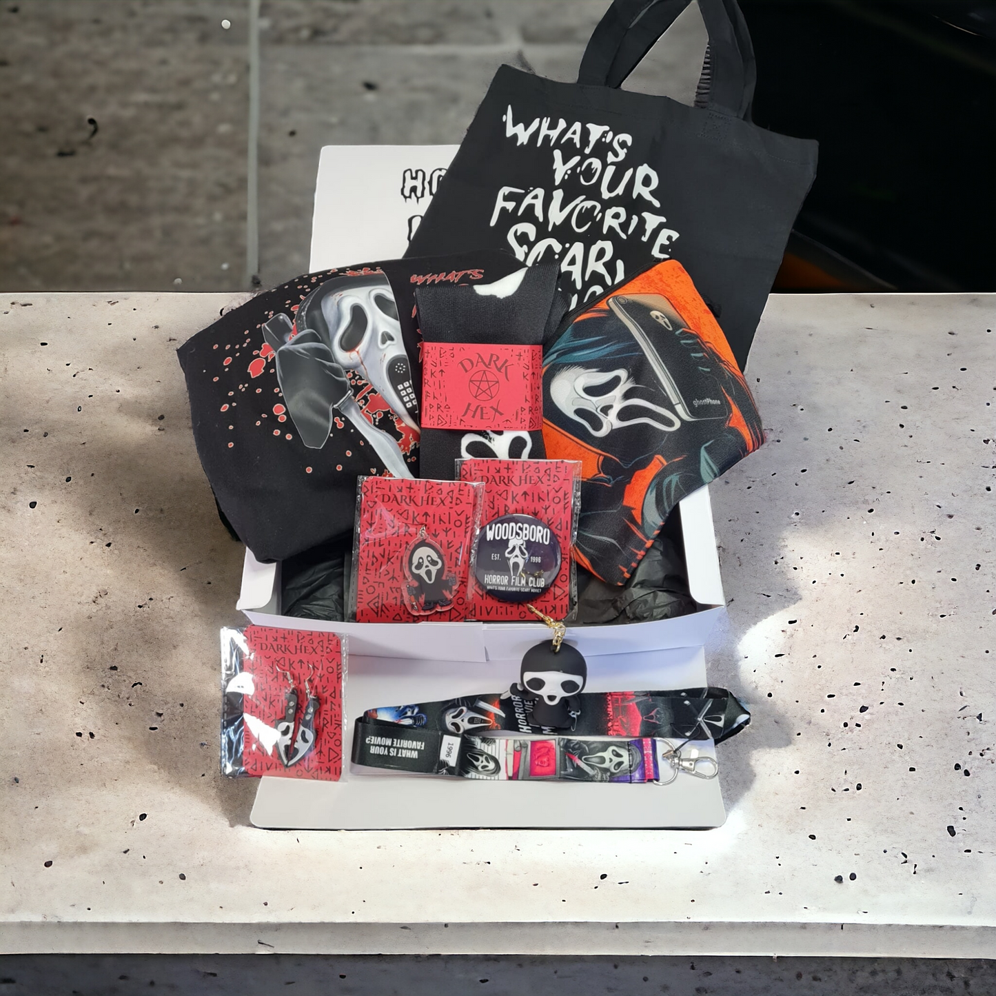 Scream Inspired Gift Set with Personalized Gift Note – The Ultimate Horror Fan Gift