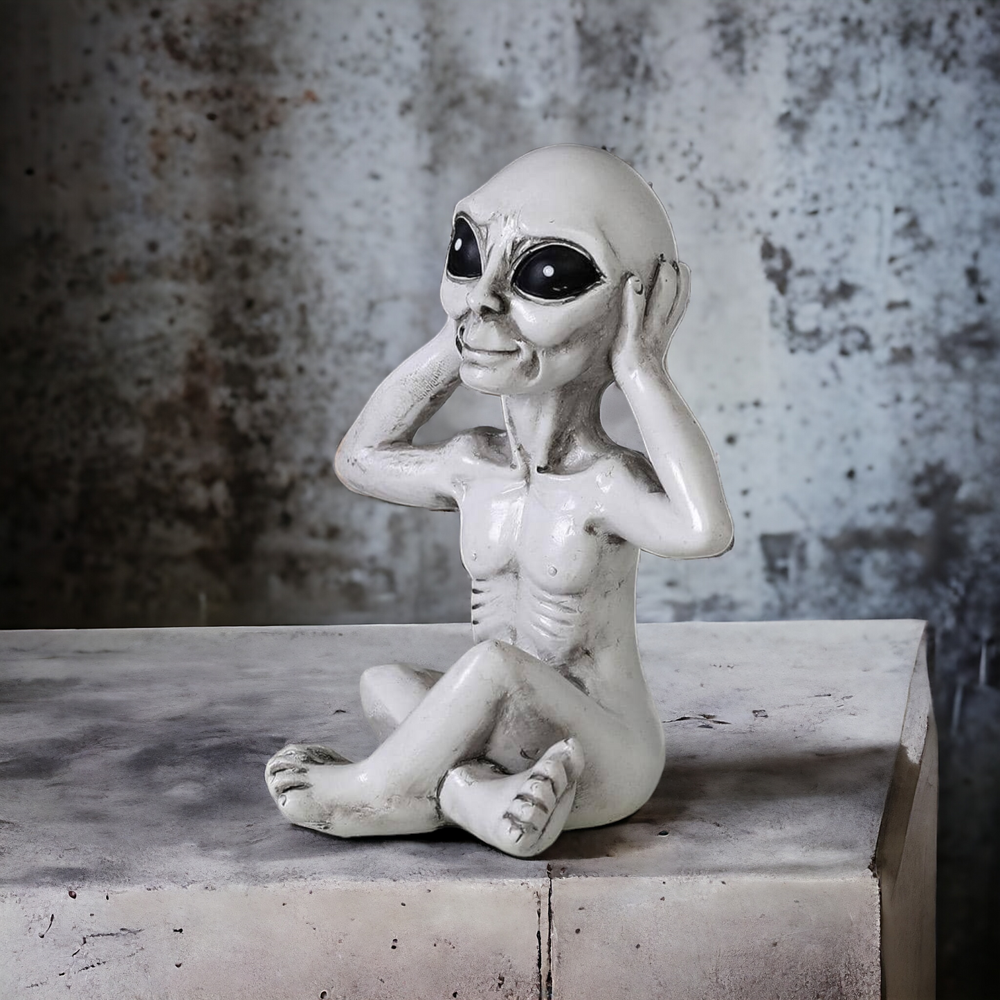 Hear No Evil Grey Alien Ornament - A True Cosmic Ornament
