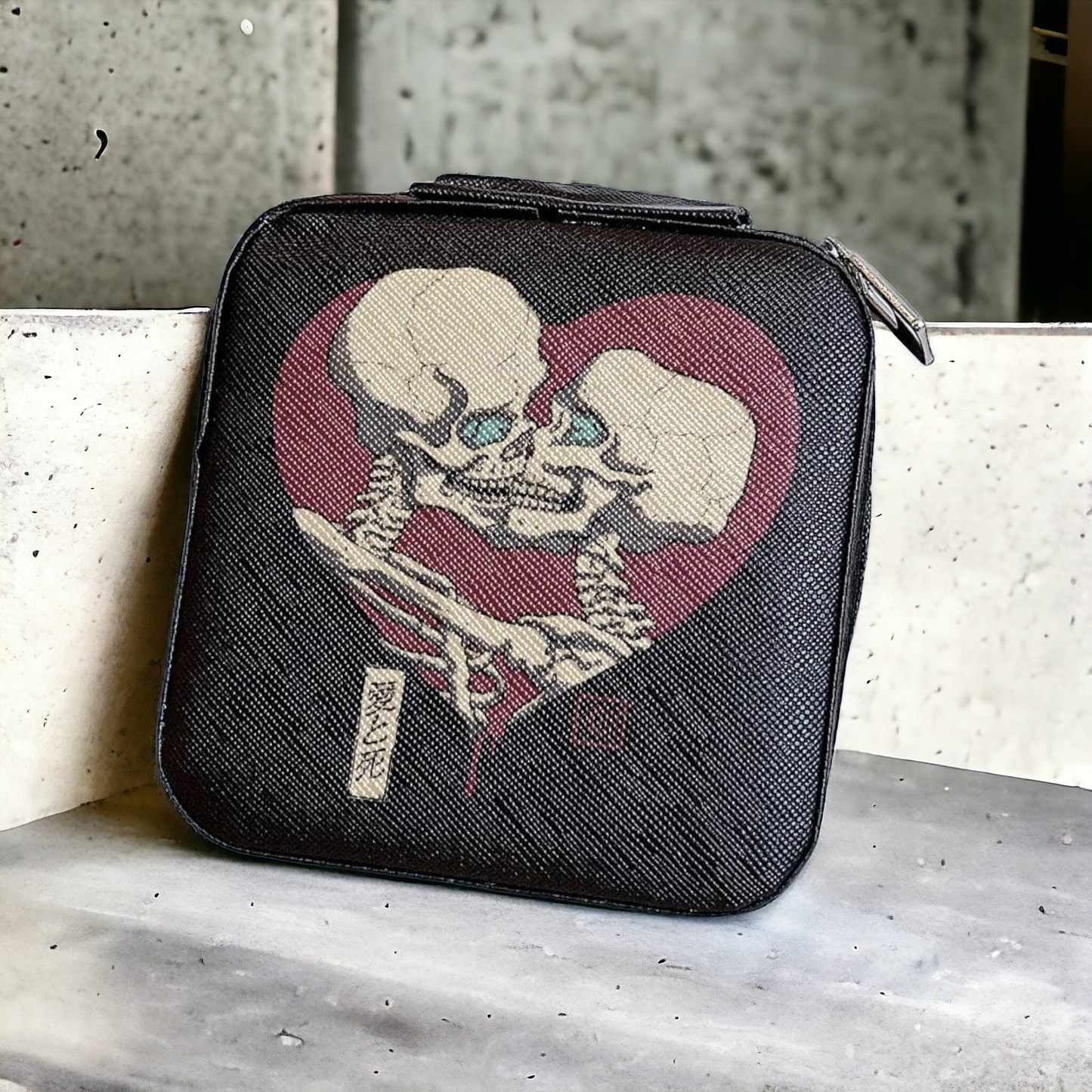 Skeleton Love Print Mini Travel Jewellery Box - Elevate Your Style