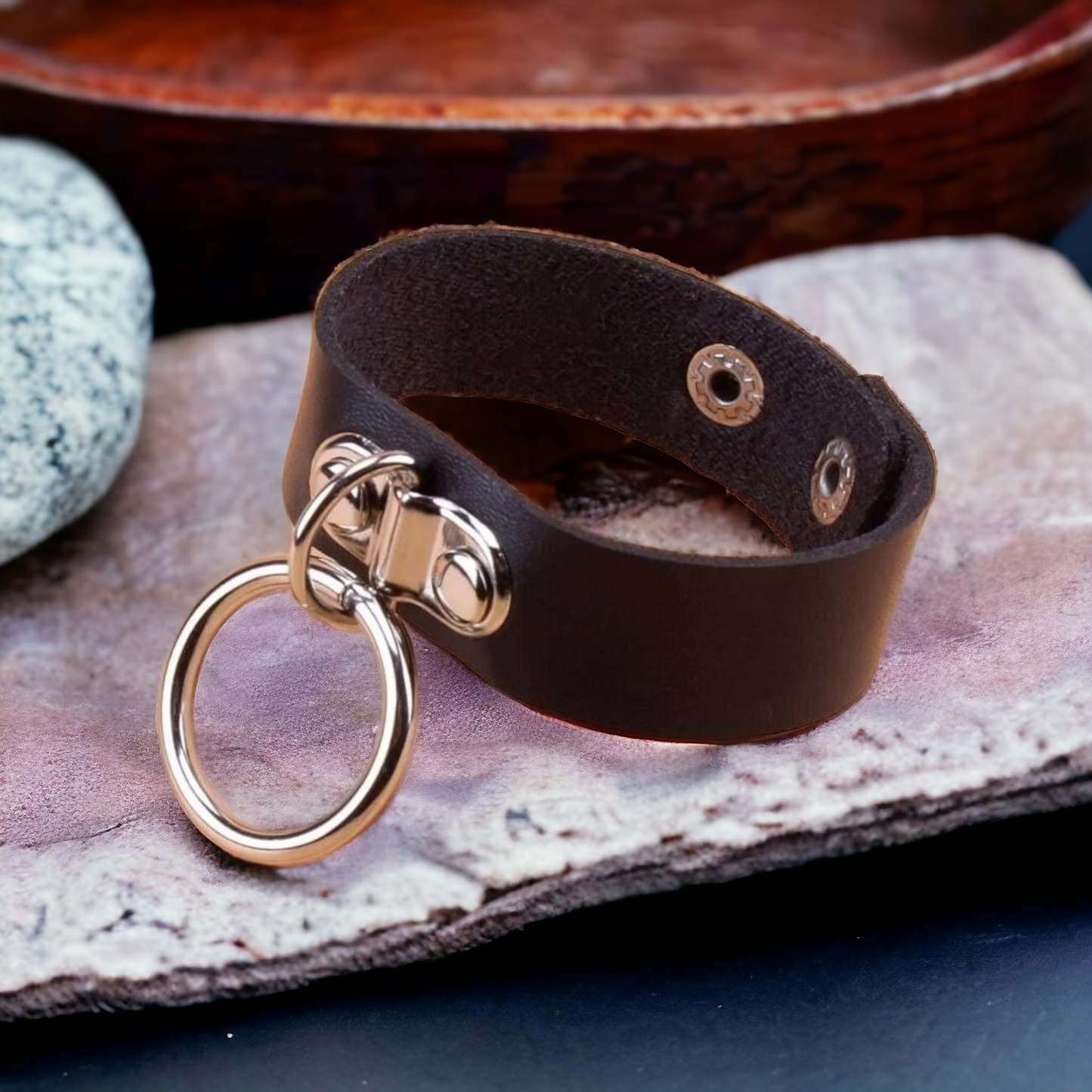 Grunge Punk O-Ring Cuff PU Leather Bracelet - Stand out, stay bold, and redefine your style