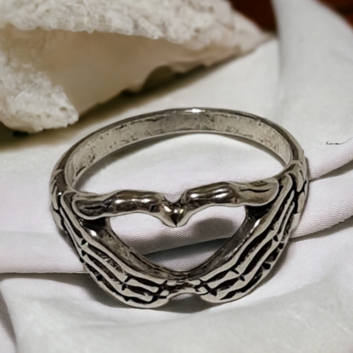 Skeleton Hand Silver Looking Ring - Unique Statement Piece