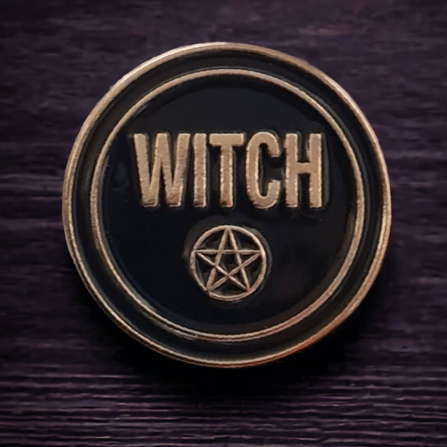 Witch And Pentagram Pin Badge - One Of The Most Recognisable Spiritual Symbols