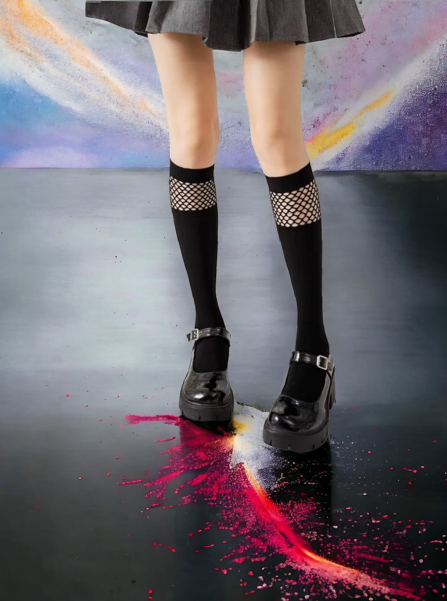 Solid Black Over-The-Calf Socks - Add An Alternative Flair To Any Outfit