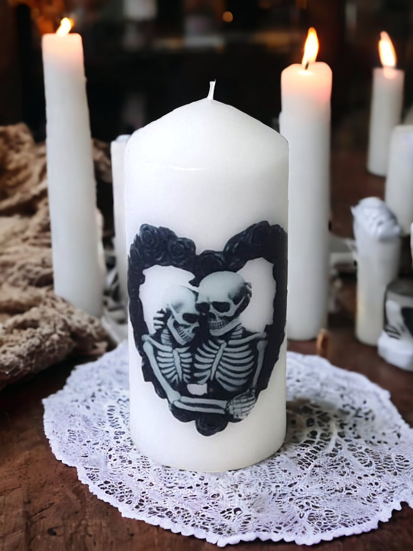 Alternative Gothic Pillar Candles - Perfect For Those Who Embrace A Gothic Or Alternative Style