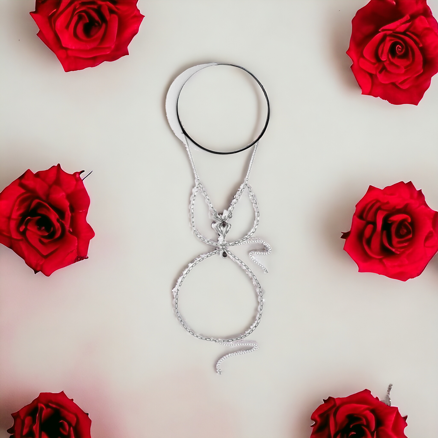 Silver Colour Spider Charm Thigh Chain – Gothic Boho Body Jewellery