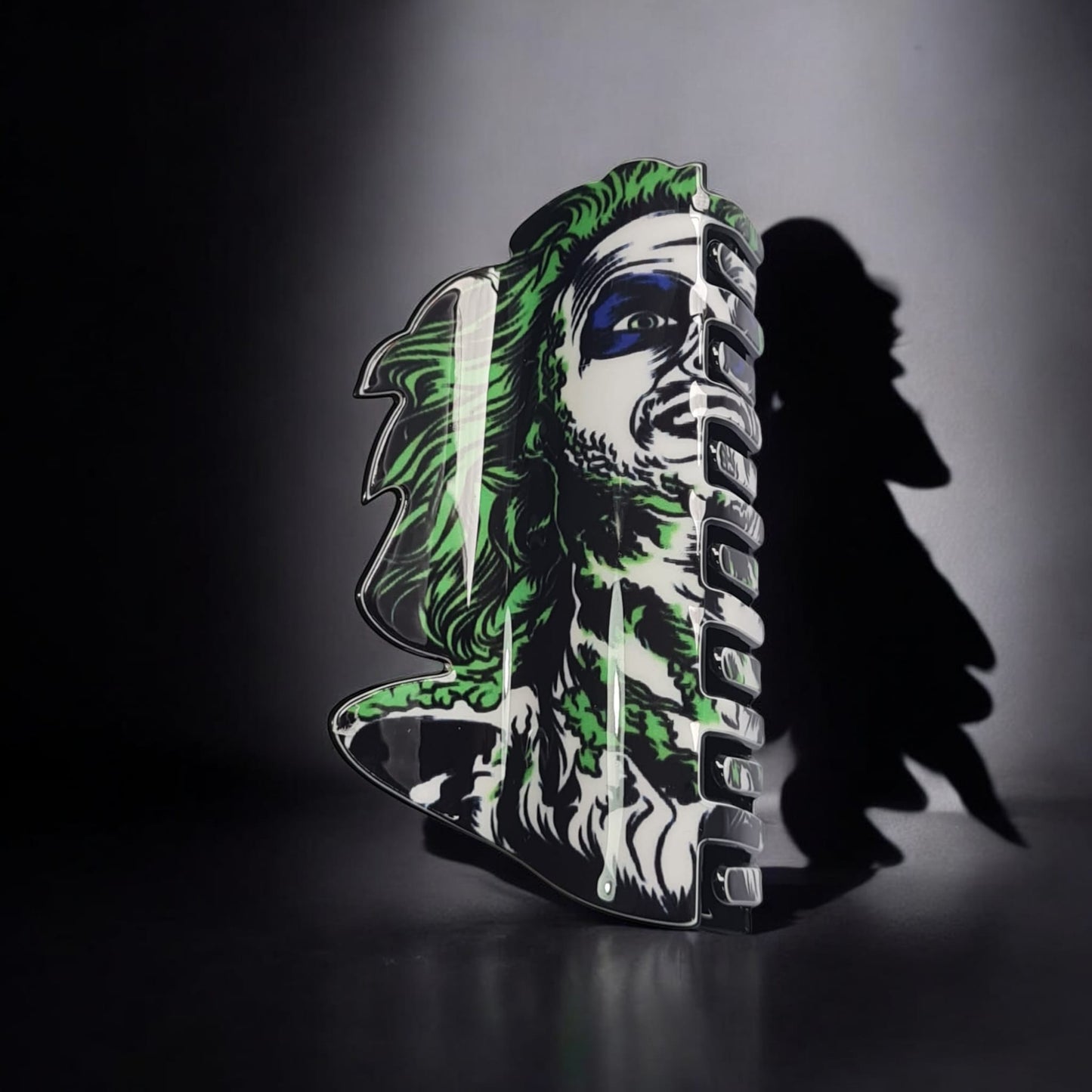 Beetlejuice inspired hair clip for horror fans