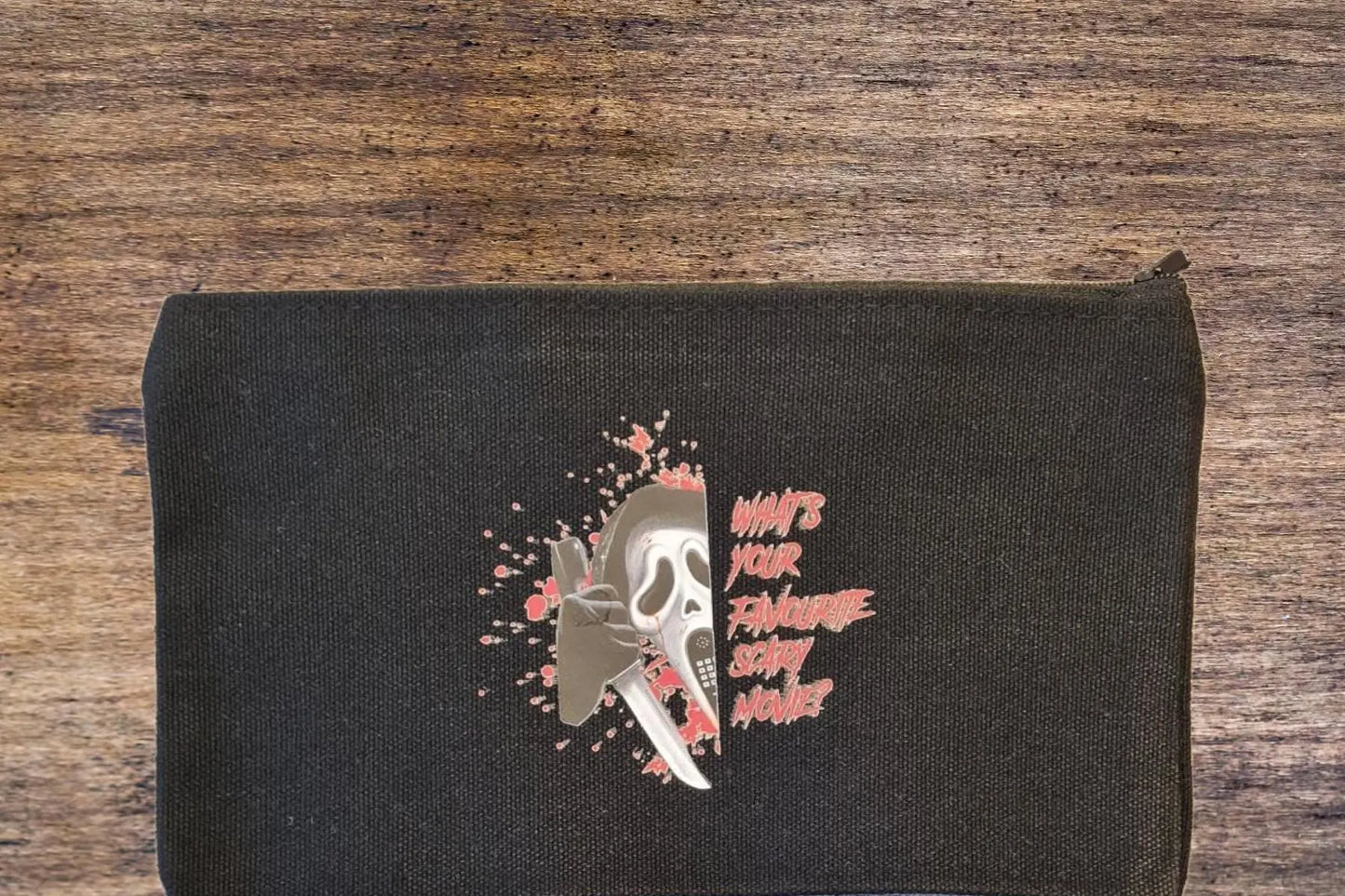 Ghostface print makeup or pencil case