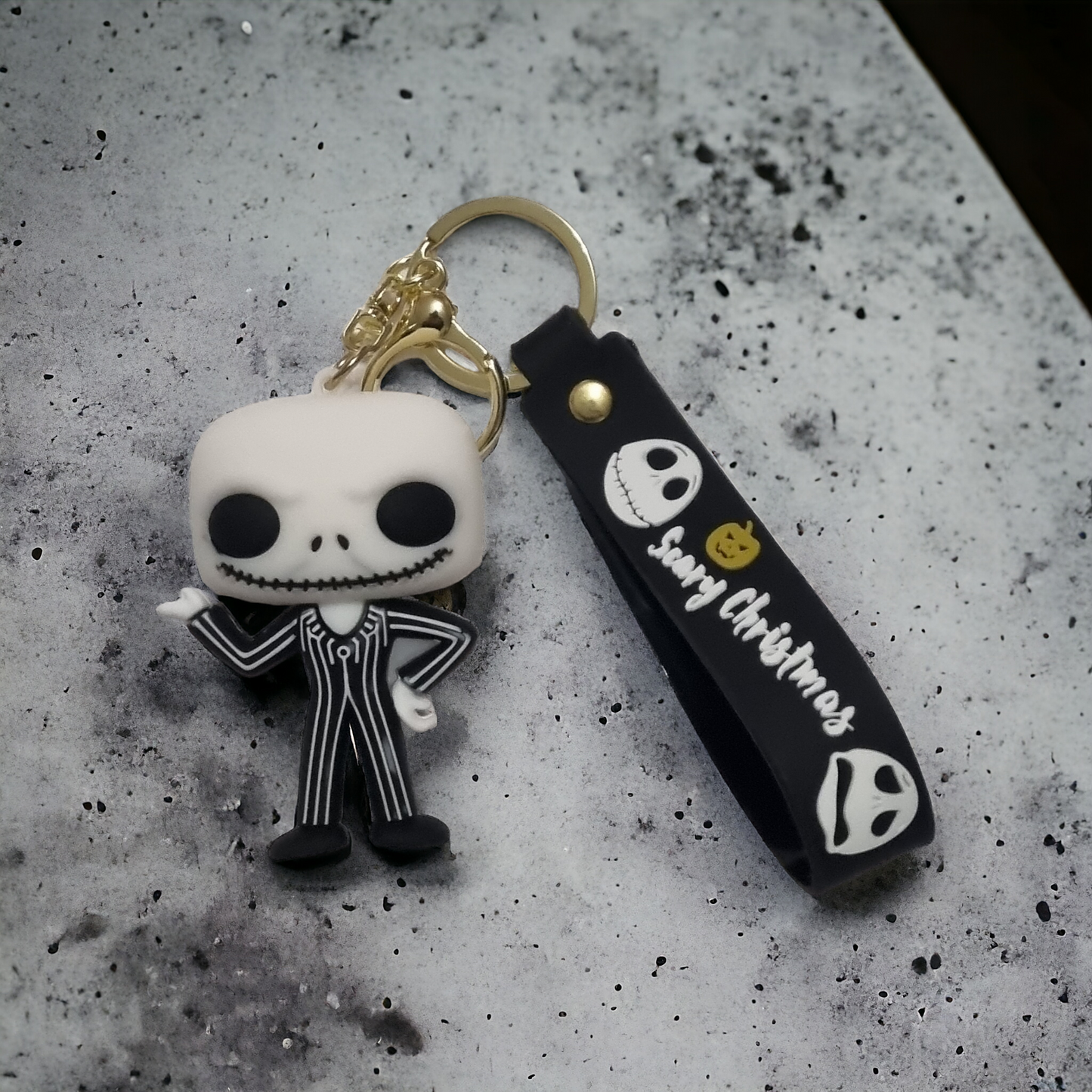 Suited Jack Skellington Inspired Keyring with Lanyard - Add A Touch Of Spooky Flair To Your Bag