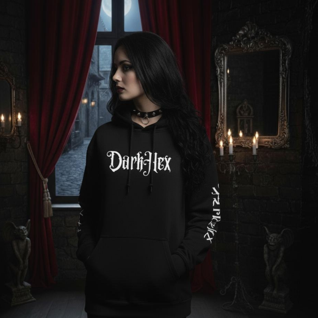 black dark hex hoodie