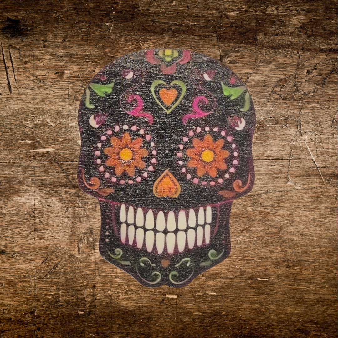 colourful skill wooden coasters black gothic and alternative fashion