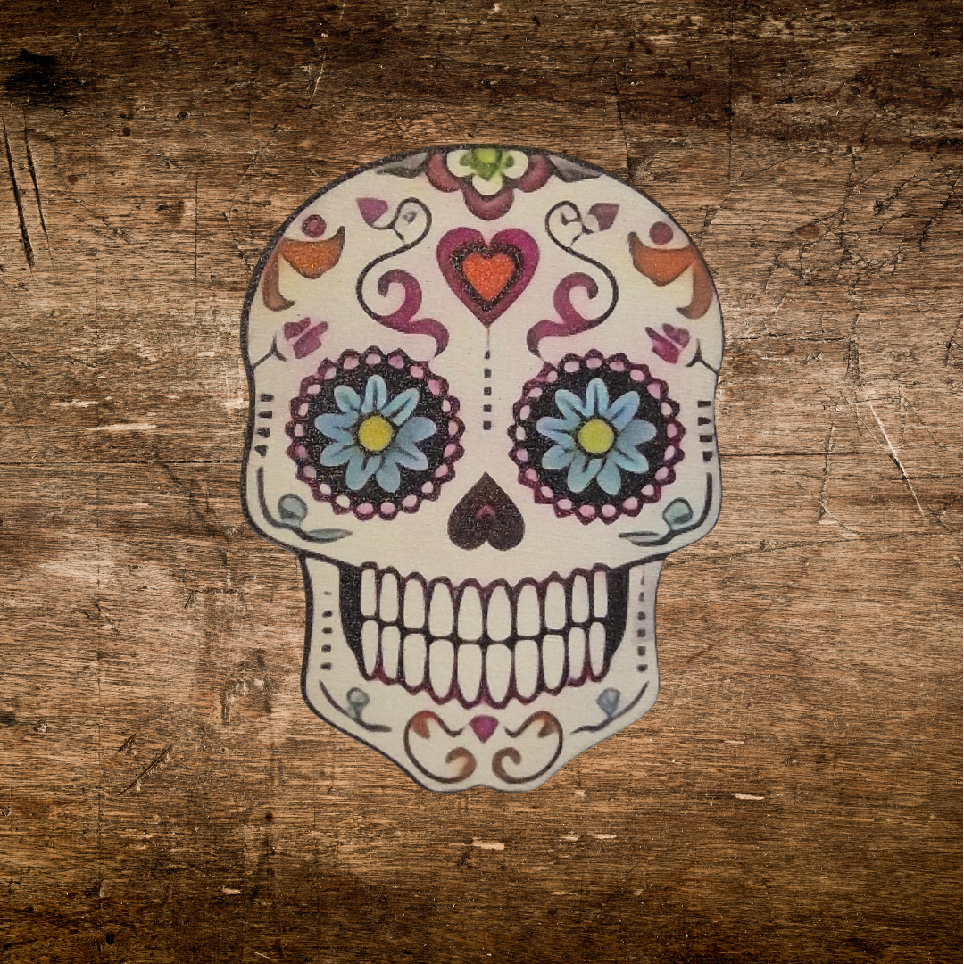 colourful skill wooden coasters white gothic and alternative fashion