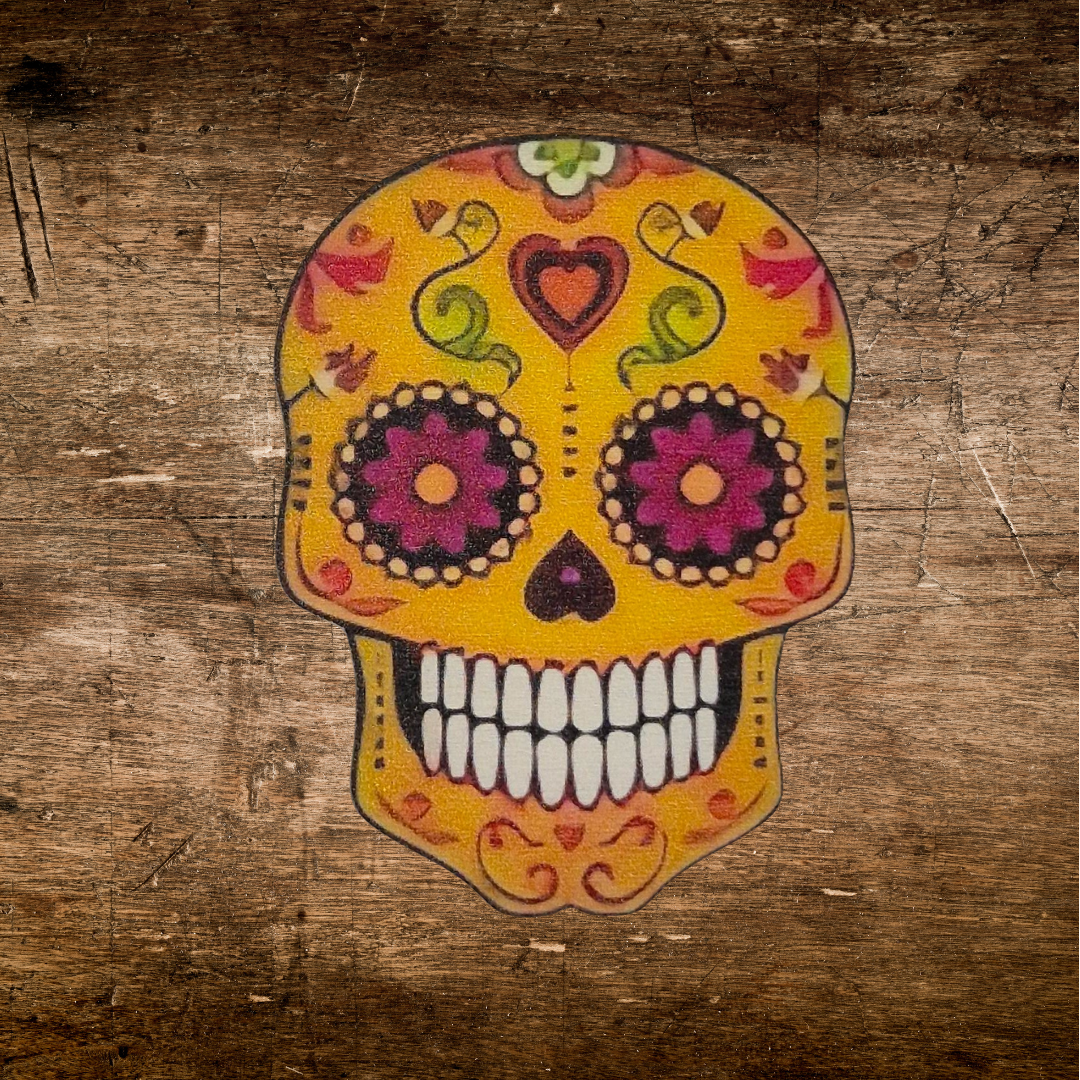 colourful skill wooden coasters yellow gothic and alternative fashion