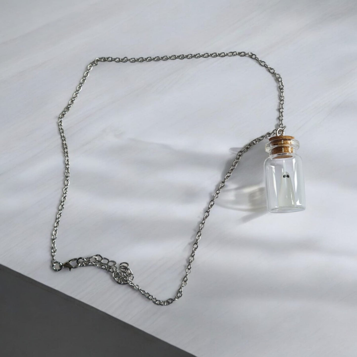 glow in the dark Ghost in a bottle necklace Halloween boo basket paranormal