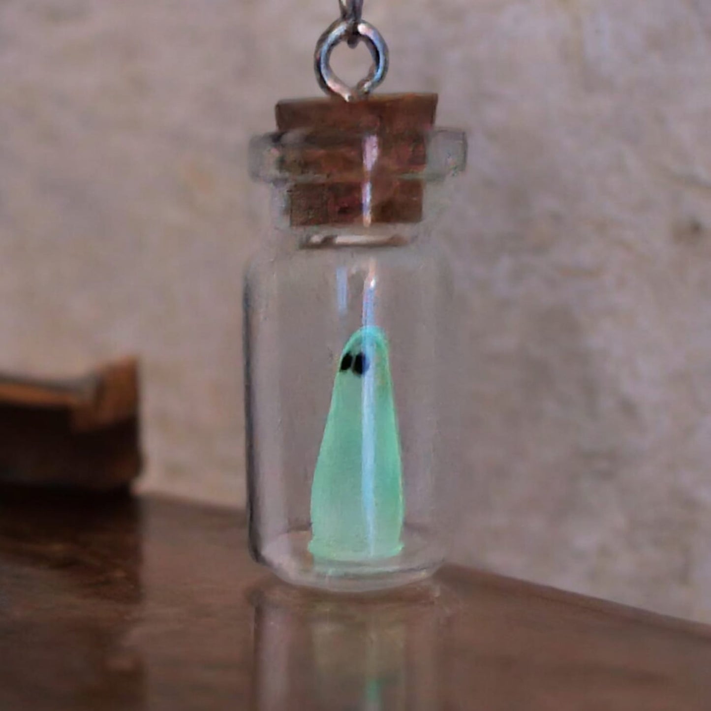 glow in the dark Ghost in a bottle necklace Halloween boo basket paranormal