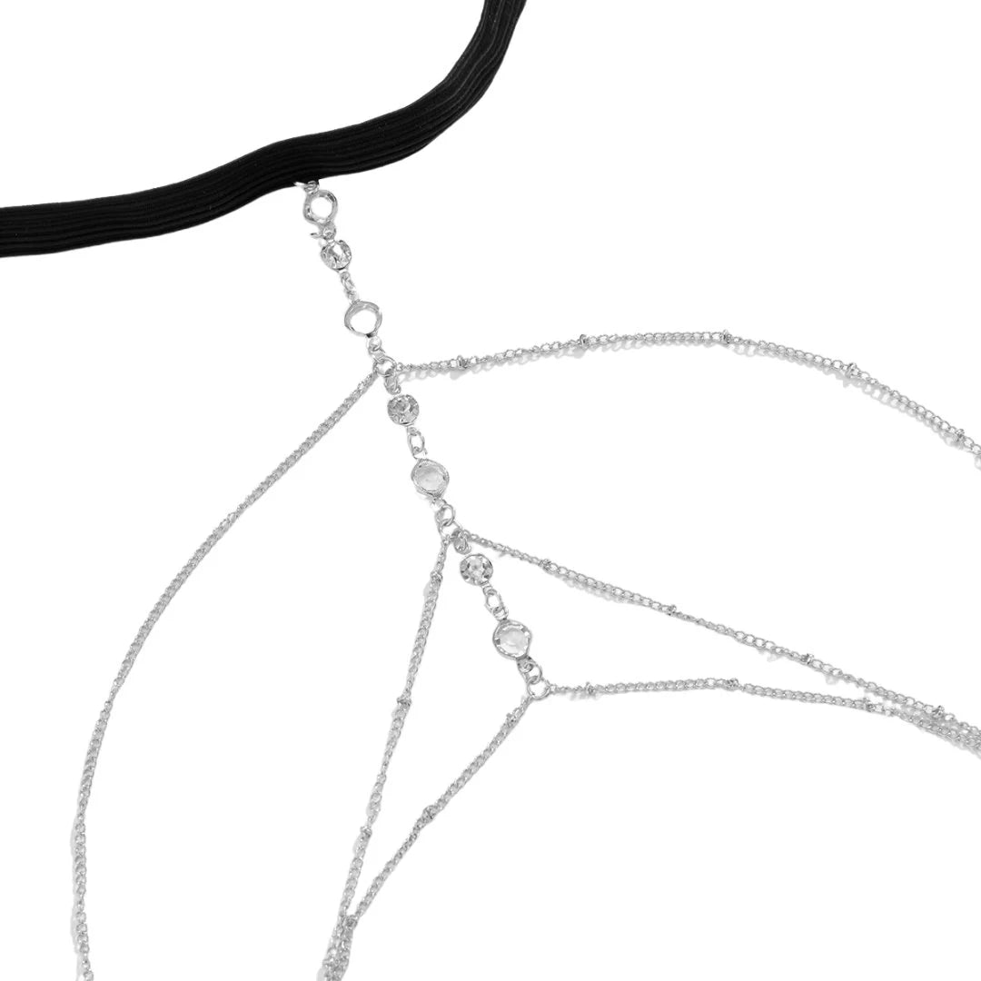 Multilayer Tassel Pearl Clip Bead Thigh Chain Body Jewellery - A Touch Of Elegance And Bohemian Charm 