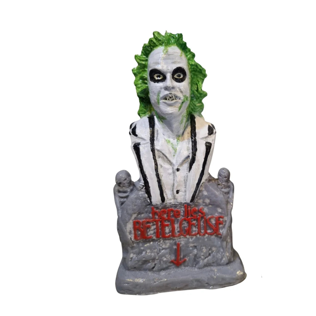 Handmade Hand painted Beetlejuice Character Inspired Unscented Soy Wax Pillar Candle