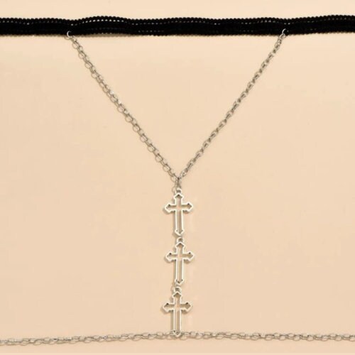 Gothic Cross Layered Thigh Chain – Bold Boho-Inspired Body Jewellery