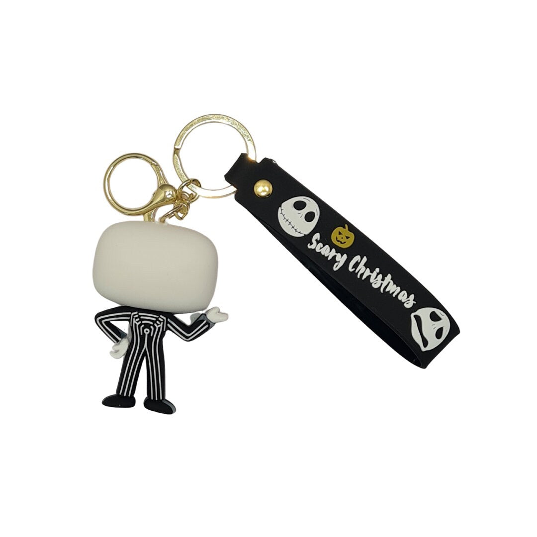 Suited Jack Skellington Inspired Keyring with Lanyard - Add A Touch Of Spooky Flair To Your Bag