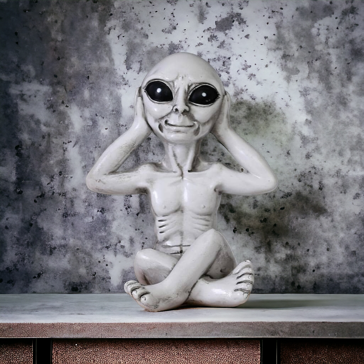 Hear No Evil Grey Alien Ornament - A True Cosmic Ornament