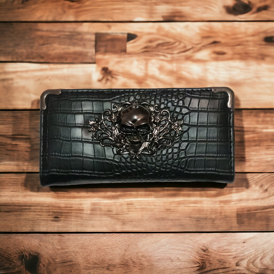 Skull Detail Purse with Multiple Card Slots Compartment