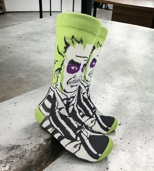 Beetlejuice Inspired Socks