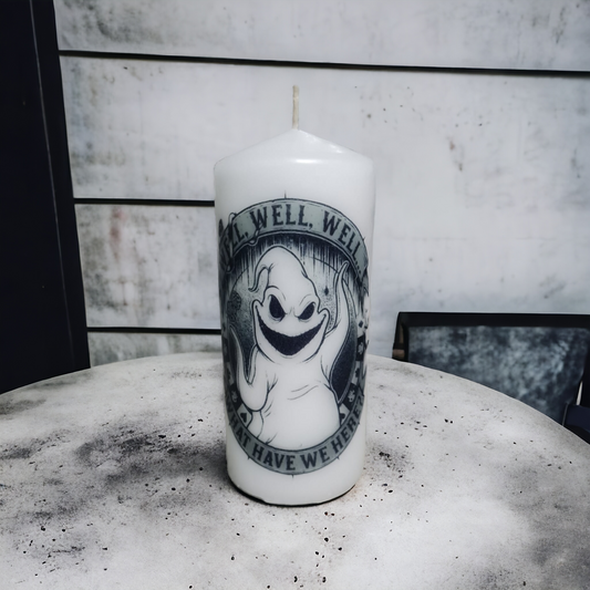 Handmade Oogie Boogie inspired Pillar Candle