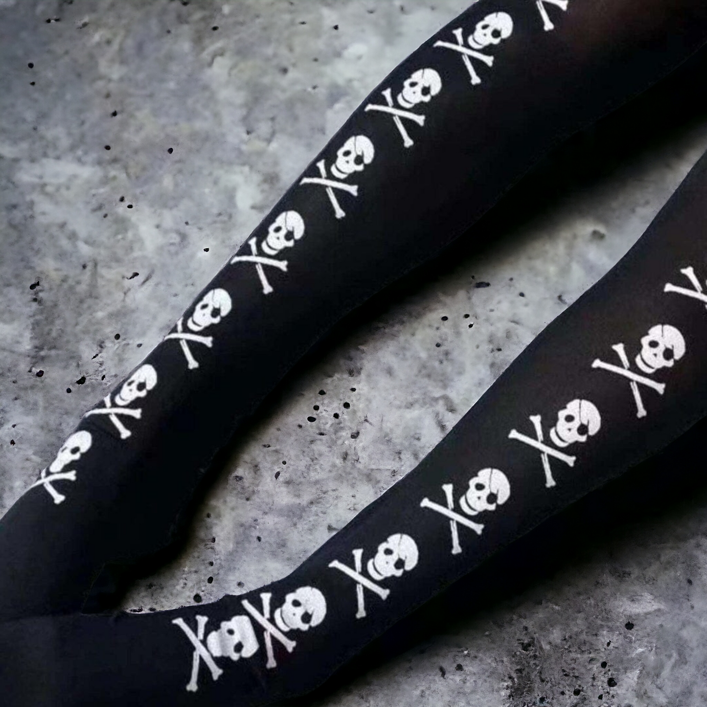 Goth Solid Skull And Bones Tights