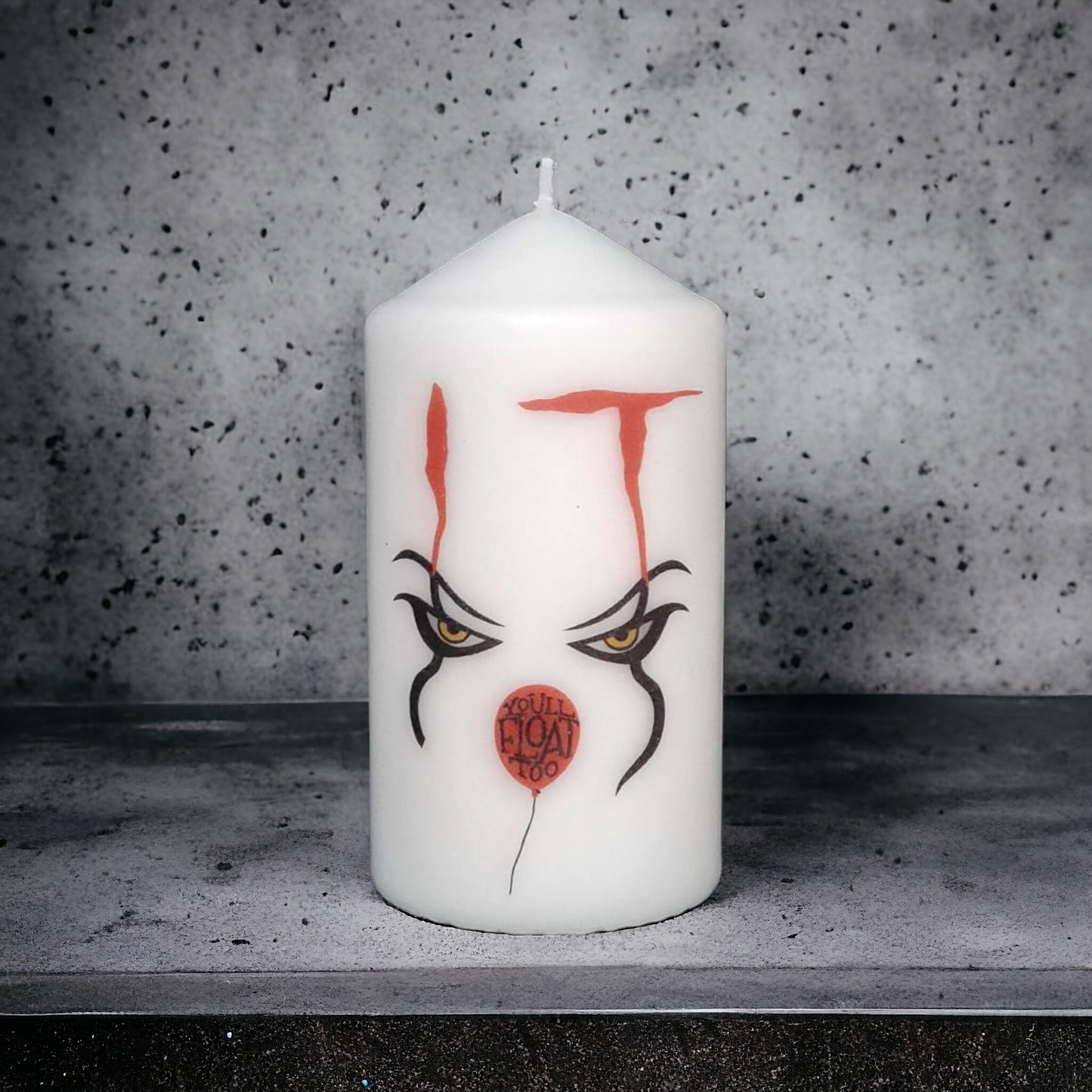 Pennywise Inspired Pillar Candle