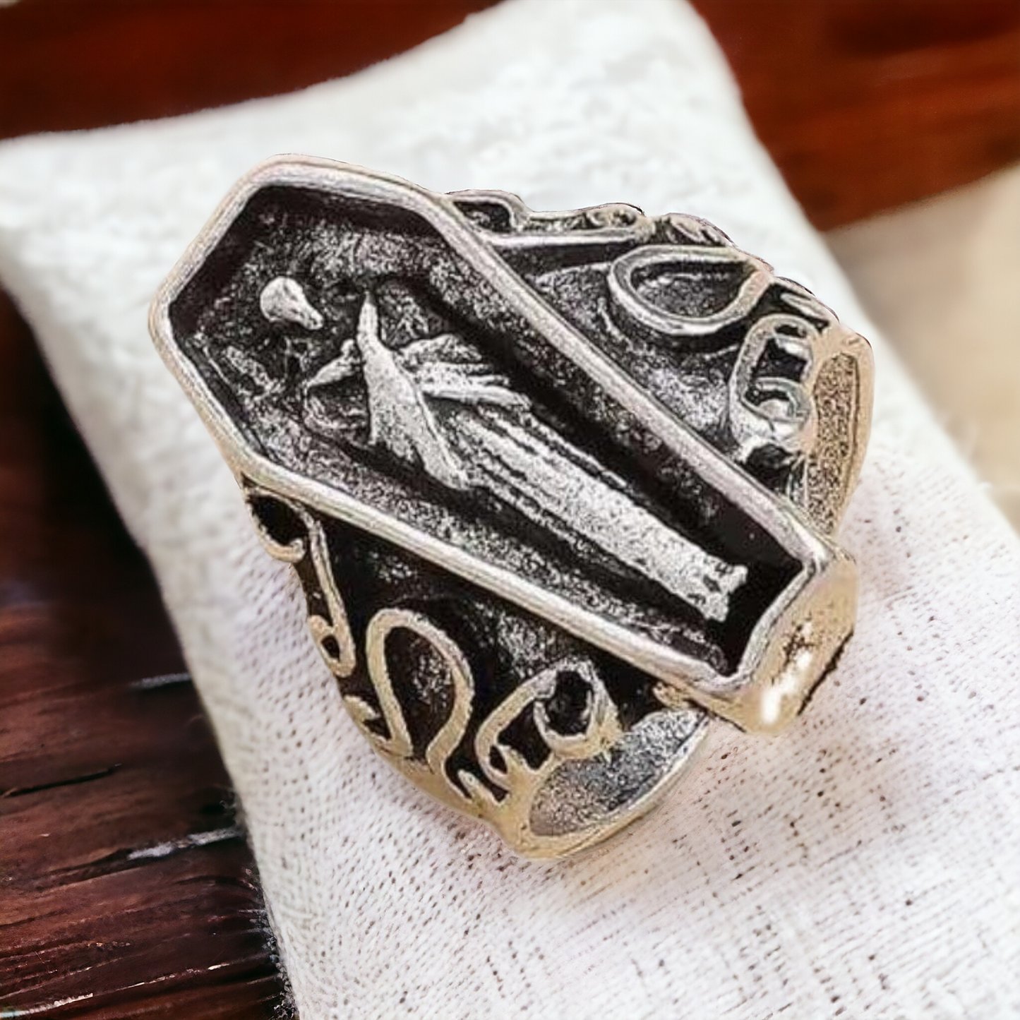 Gothic Tombstone/Coffin Ring