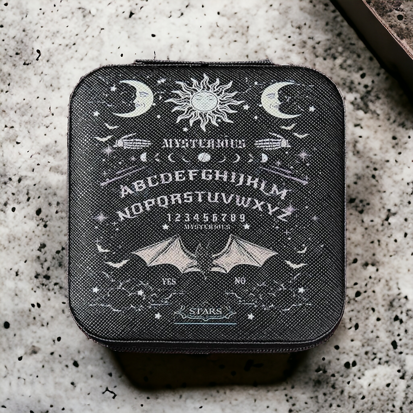 Talking Board Print Mini Travel Jewellery Box