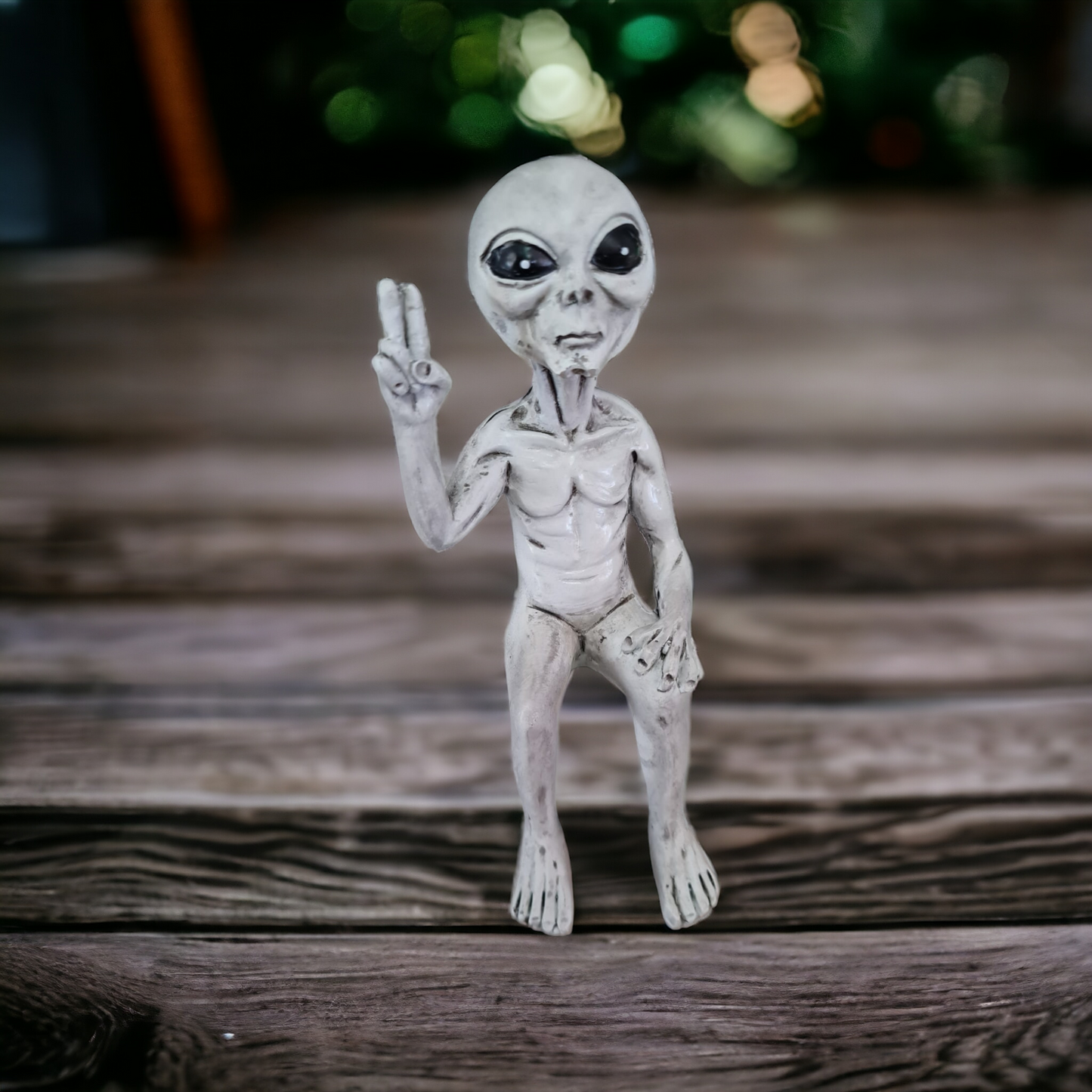 Peace Sign Grey Alien Home Decoration, Ornament, UFO, Area 51, Space, Book End