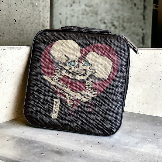 Skeleton Love Print Mini Travel Jewellery Box