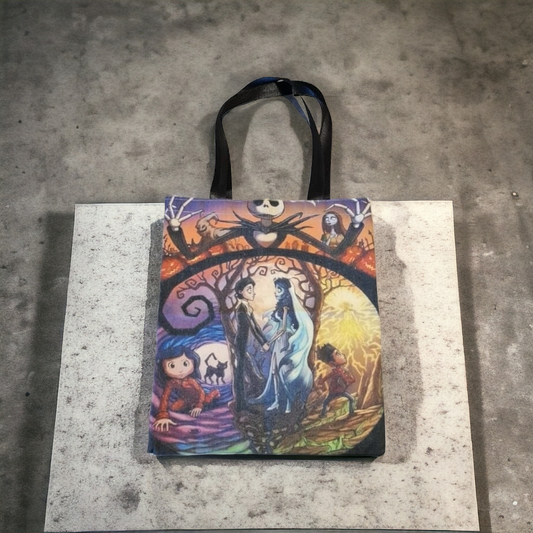 Tim Burton Inspired Large Canvas Tote Bag