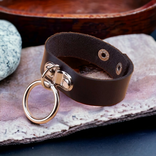 Grunge Punk O Ring Cuff PU Leather Bracelet