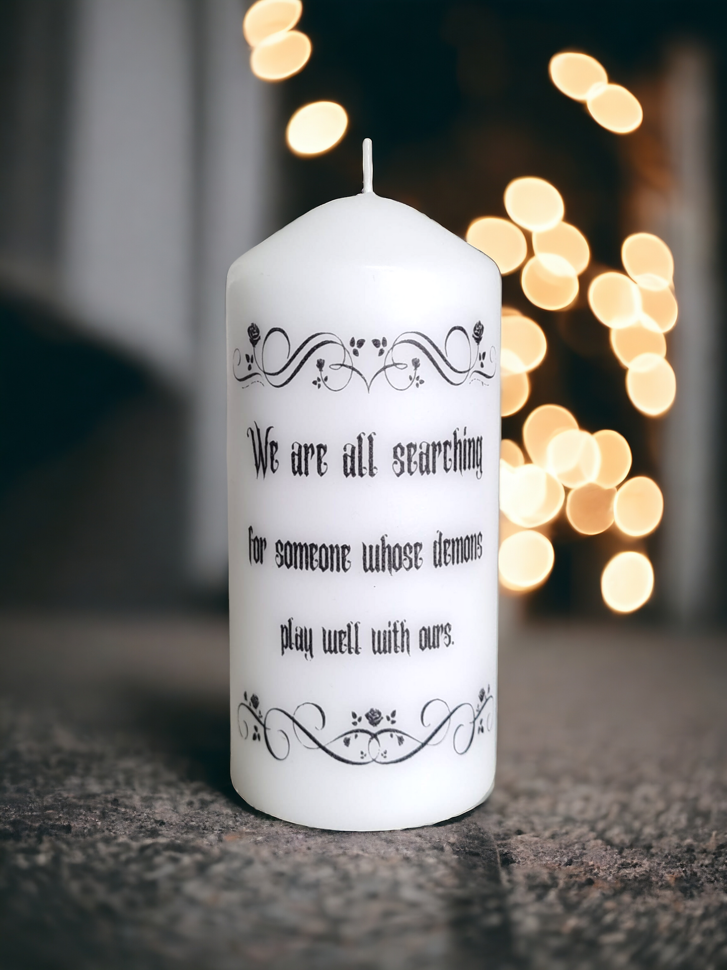 Gothic Quote Candle