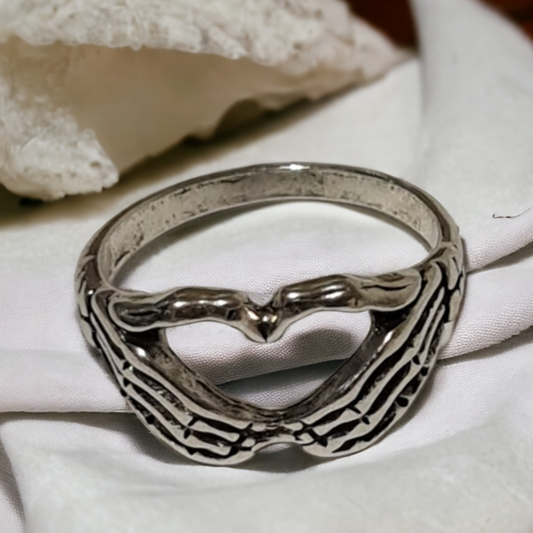 Skeleton Hand Silver Ring