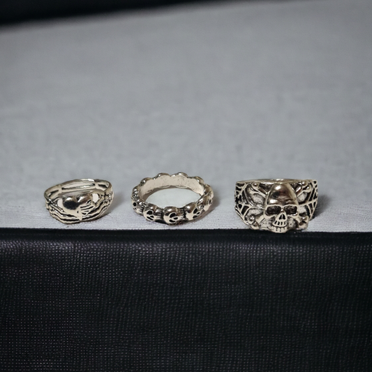 Set Of 3 Gothic Style Rings