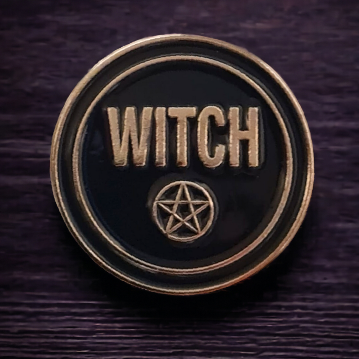 Witch And Pentagram Pin Badge