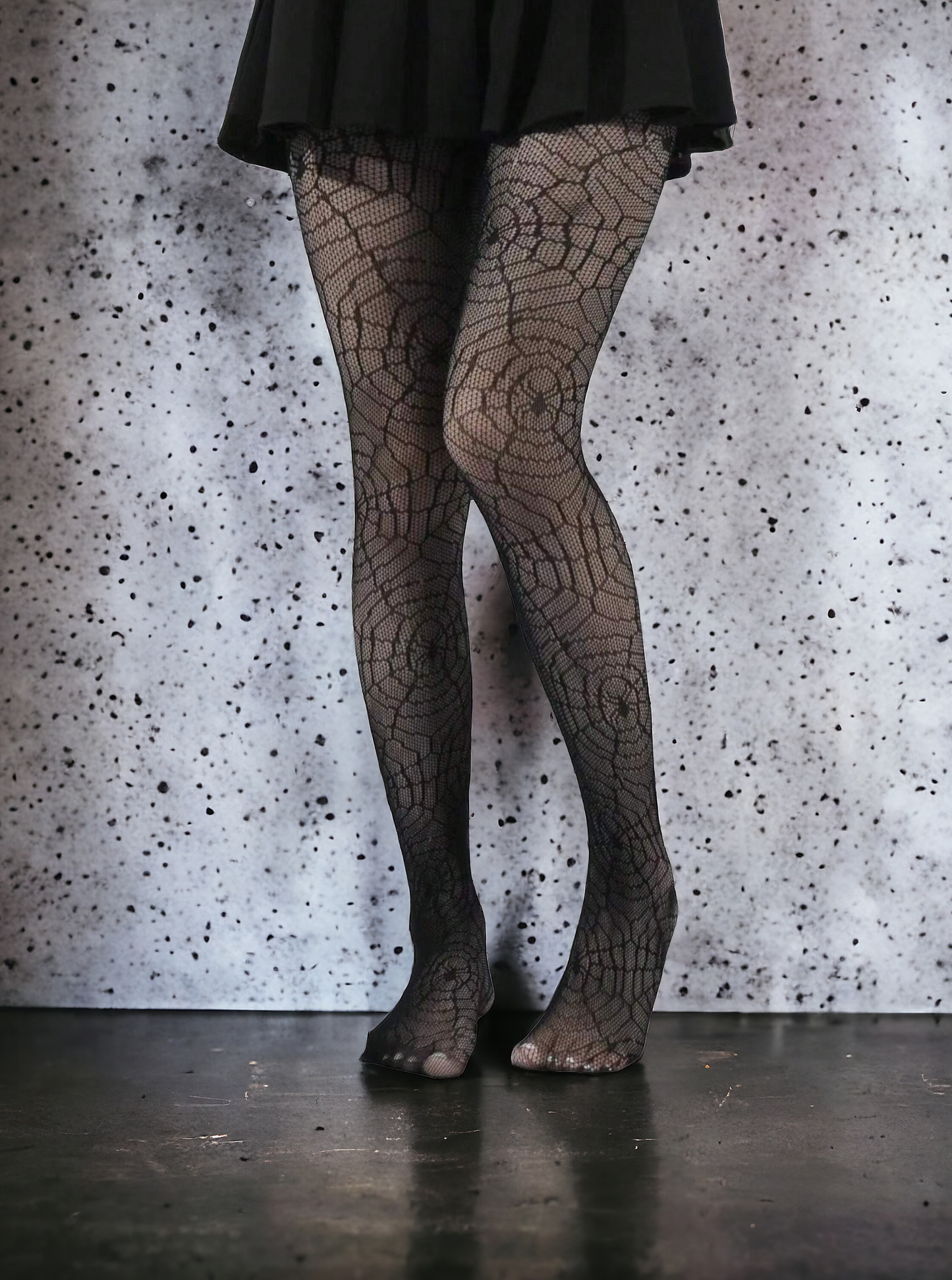 Gothic Spider Web Pattern Soild Tights