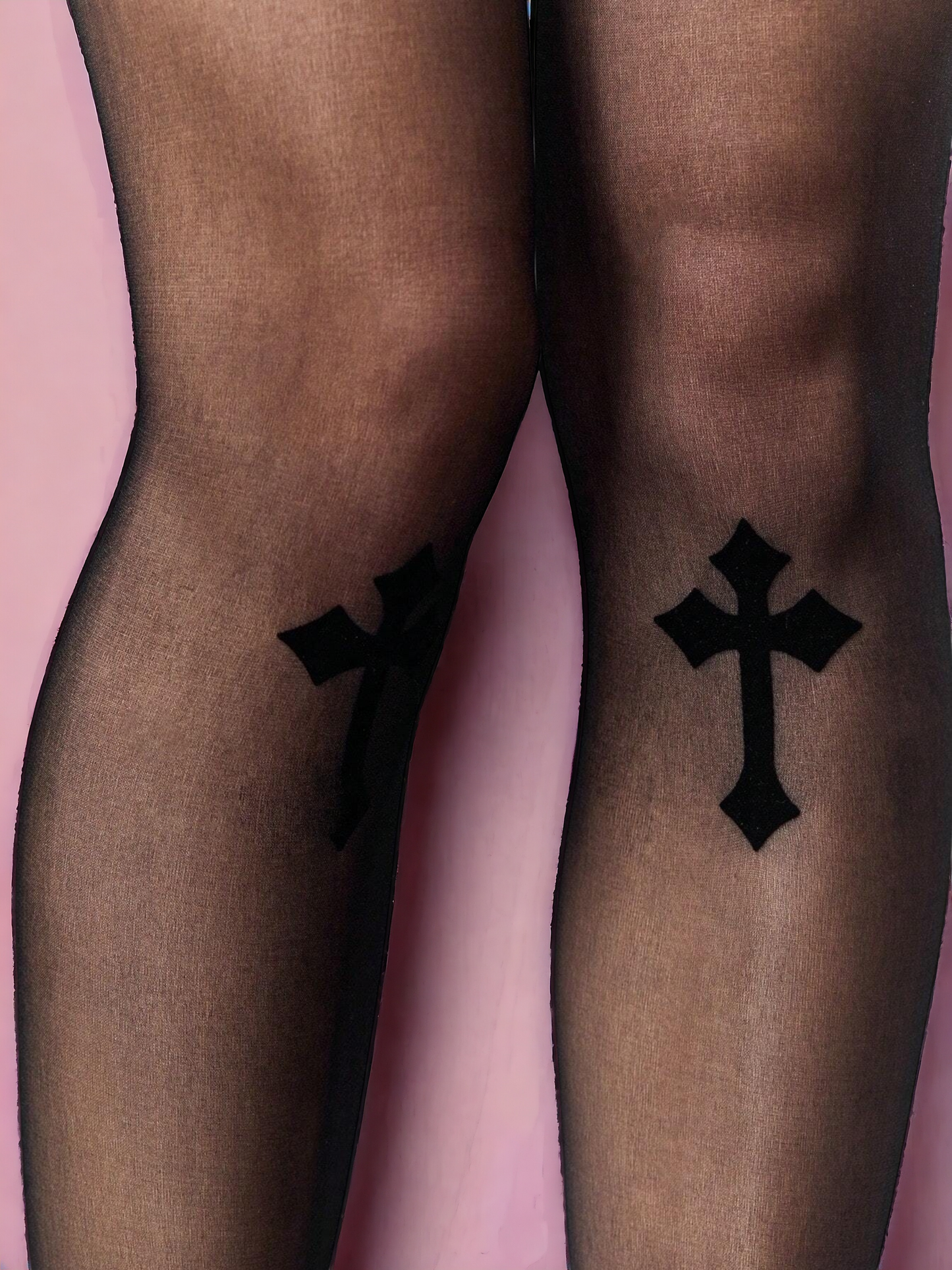 Gothic Cross Pattern Tights