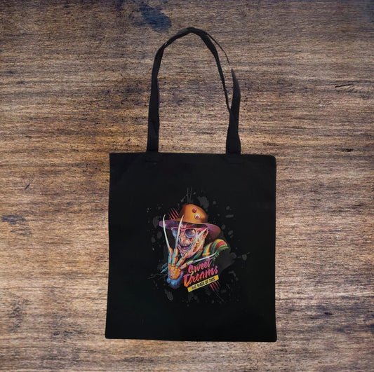 Freddy sweet dreams tote bag in black perfect for horror fans