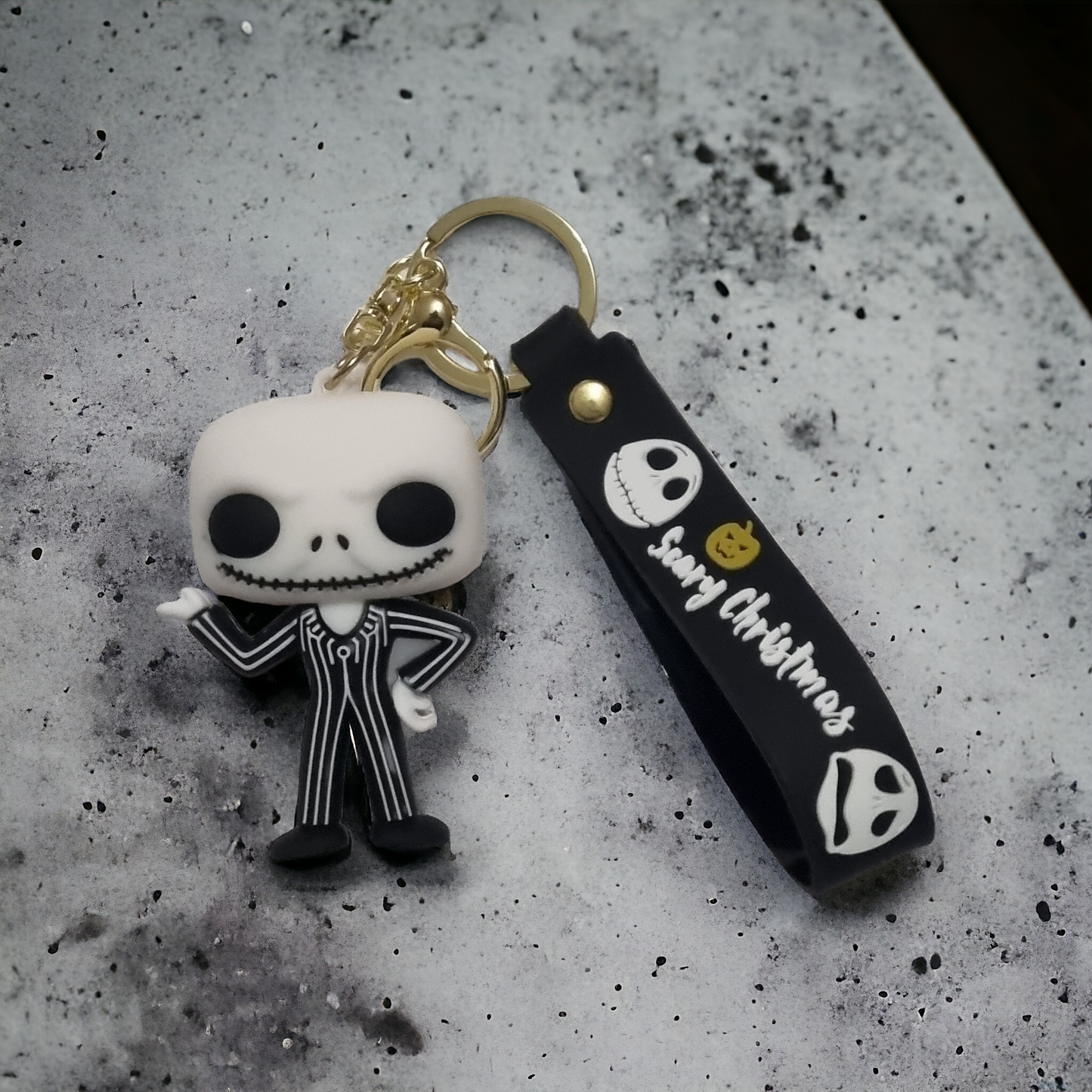 Suited Jack Skellington Inspired Keyring With Lanyard