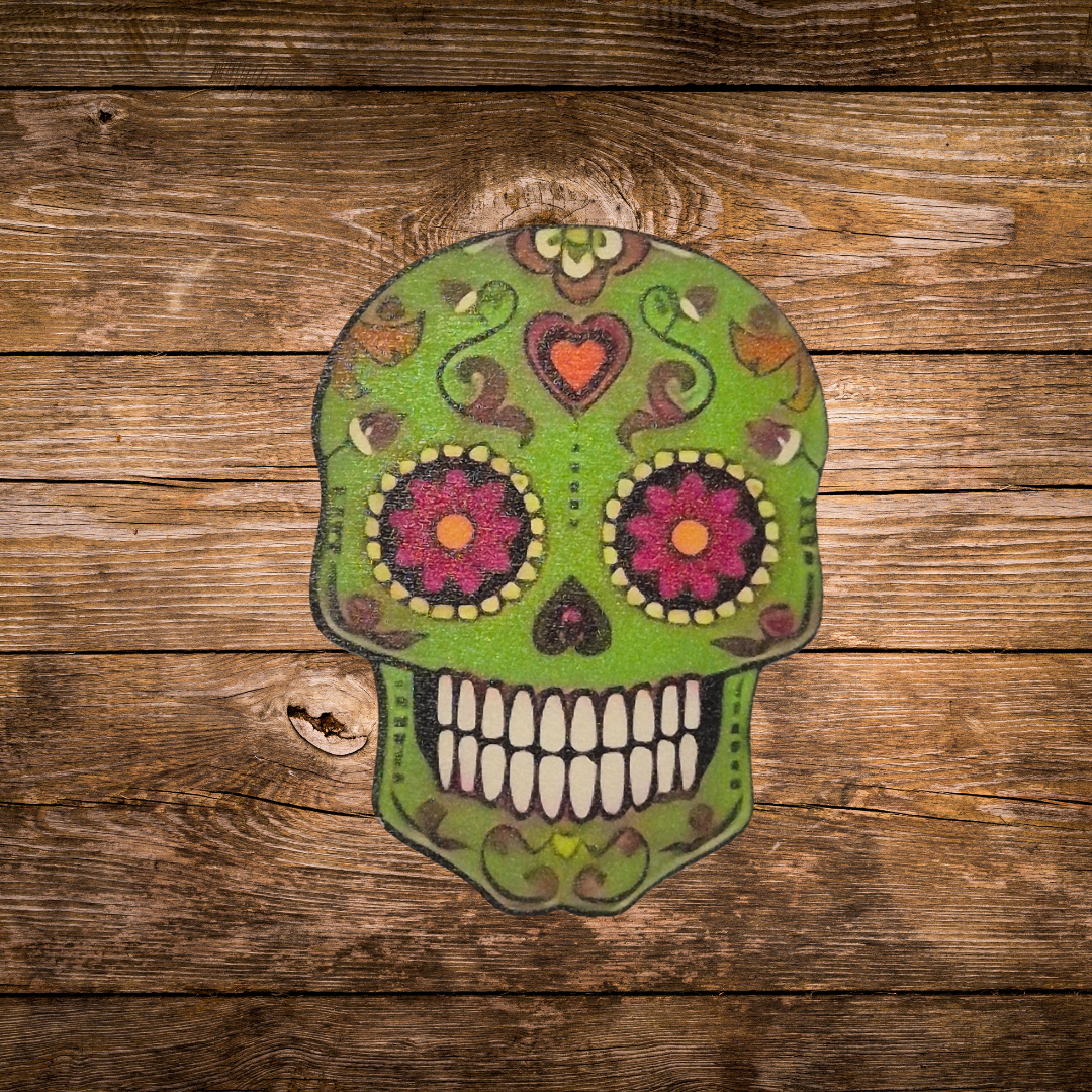 colourful skill wooden coasters green gothic and alternative fashion